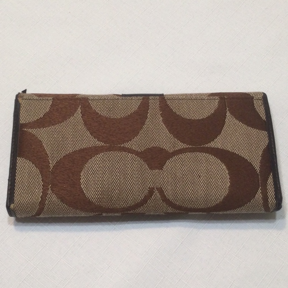 Coach Traditional Pattern Wallet/Checkbook Cover - Picture 2 of 7